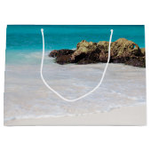 Azure海サンディビーチ写真 ラージペーパーバッグ (正面)
