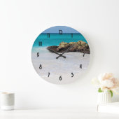 Azure海サンディビーチ写真 ラージ壁時計 (ホーム)