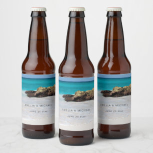 Azure海サンディビーチ結婚写真 ビールラベル