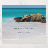 Azure海サンディビーチ結婚写真 ビールラベル (シングルラベル)