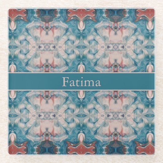 Azure開花、カスタム ガラスコースター (正面)