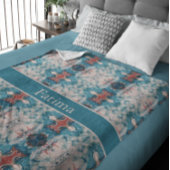 Azure開花、カスタム フリースブランケット