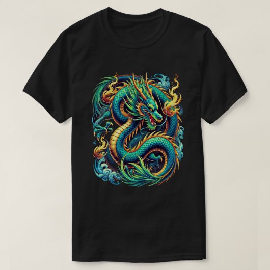 Azure 威厳のある Dragon Tシャツ (デザイン正面)