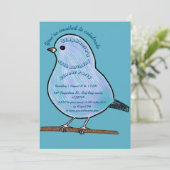 Azure 45th Birthday Cute Bird Dinner Party  招待状 (スタンド正面)