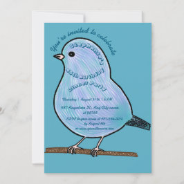 Azure 45th Birthday Cute Bird Dinner Party  招待状