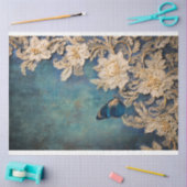 Azure Allure, Butterfly Patina & Embroided Lace 薄葉紙 (クラフト)