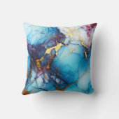 Azure & Amethyst Marble with Golden Veins クッション (裏面)