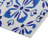 Azure Arabesque Floral Geometry Elegant Coastal カッティングボード (角)