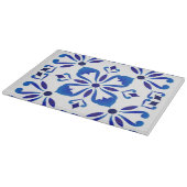 Azure Arabesque Floral Geometry Elegant Coastal カッティングボード (角)