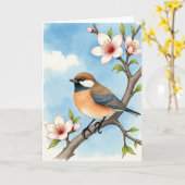 Azure Bird Branch Card カード (黄色い花)