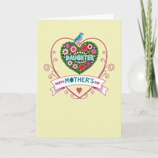 Azure Bird Mothers Day Daughter Card カード (正面)