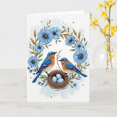 Azure Birds Nest 母の日カード カード (黄色い花)