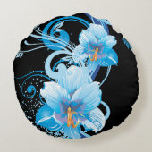 Azure Bloom Elegance ラウンドクッション (裏面)