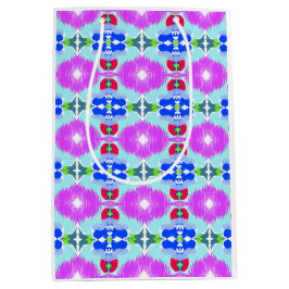 Azure Bloom Kaleidoscope ミディアムペーパーバッグ