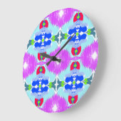 Azure Bloom Kaleidoscope ラージ壁時計 (傾斜)