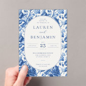 Azure Blooms Wedding アクリル招待状 (インサイチュ (ポータブル))
