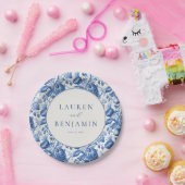 Azure Blooms Wedding ペーパープレート (パーティー)