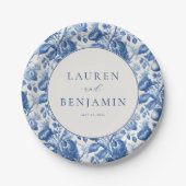 Azure Blooms Wedding ペーパープレート (正面)