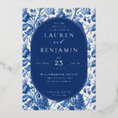 Azure Blooms Wedding 箔招待状 (正面)