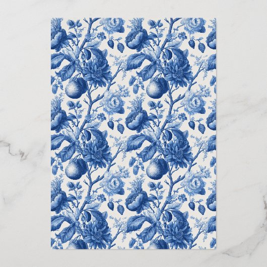 Azure Blooms Wedding 箔招待状 (裏面)