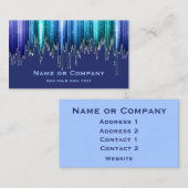 Azure BlueおよびGreen Vertical Iceエフェクトのストライプ 名刺 (正面/裏面)