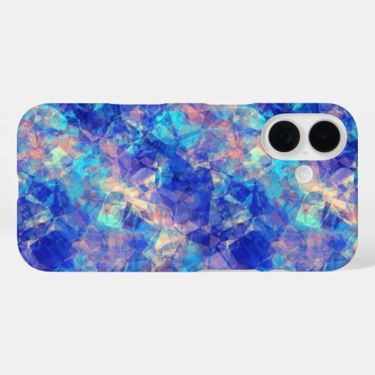 Azure Blueの縮れたテクスチャ Case-Mate iPhoneケース (裏面 (横))