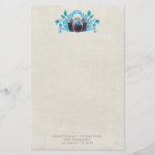 Azure Blueカメラと葉蝶付きカメラ 便箋 (正面)