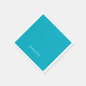 Azure Blueトレンディーモダンミニマリスト名 スタンダードカクテルナプキン (角)