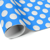 Azure Blue上のホワイトゴルフボール ラッピングペーパー (ロールコーナー)