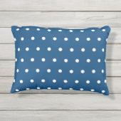 Azure Blue Geometric White水玉模様 アクセントクッション (裏面)