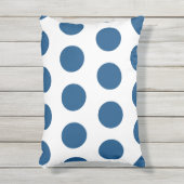 Azure Blue Geometric White水玉模様 アクセントクッション (正面(縦))