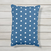 Azure Blue Geometric White水玉模様 アクセントクッション (裏面(縦))