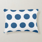 Azure Blue Geometric White水玉模様 アクセントクッション (正面)