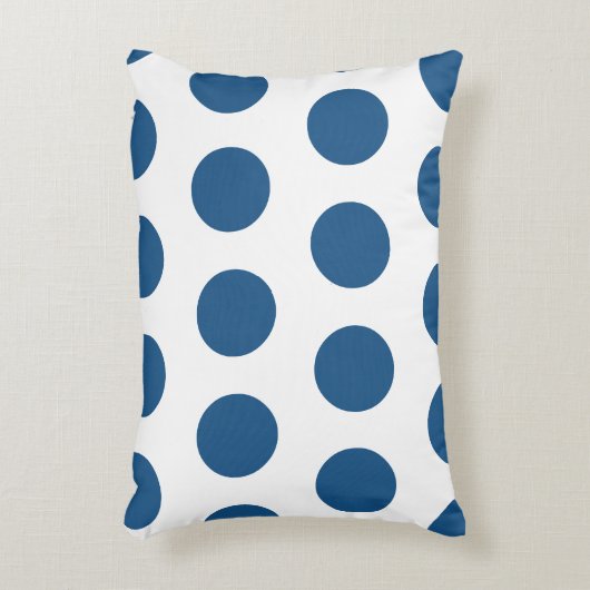 Azure Blue Geometric White水玉模様 アクセントクッション (正面(垂直))