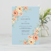 Azure Blue Graceful Summer Wedding 招待状 (スタンド正面)