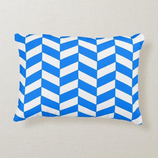 Azure Blue Herringbone アクセントクッション (裏面)