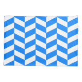 Azure Blue Herringbone 枕カバー (裏面-左)