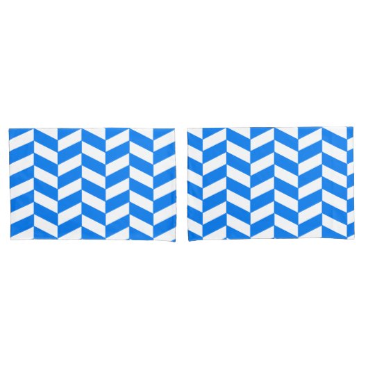 Azure Blue Herringbone 枕カバー (フロントセット)