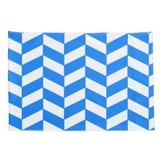 Azure Blue Herringbone 枕カバー (裏面-右)