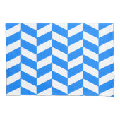 Azure Blue Herringbone 枕カバー (正面左)