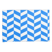 Azure Blue Herringbone 枕カバー (正面右)