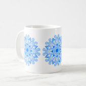 Azure Blue Mandala コーヒーマグカップ (正面左)