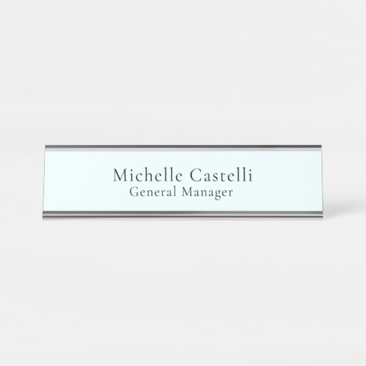 Azure Blue Professional Unique Classical Simple デスクネームプレート (正面)