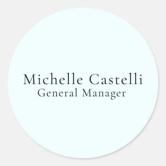 Azure Blue Professional Unique Classical Simple ラウンドシール (正面)