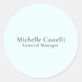 Azure Blue Professional Unique Classical Simple ラウンドシール (正面)