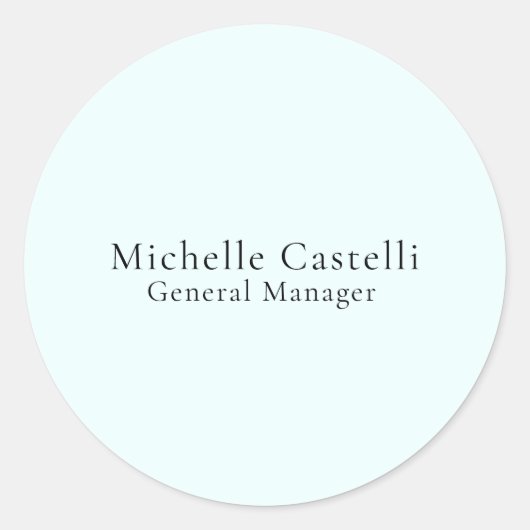 Azure Blue Professional Unique Classical Simple ラウンドシール (正面)