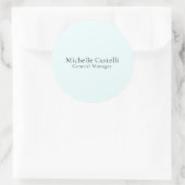 Azure Blue Professional Unique Classical Simple ラウンドシール (バッグ)