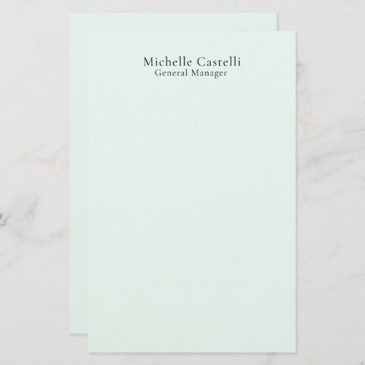 Azure Blue Professional Unique Classical Simple 便箋 (正面/裏面)