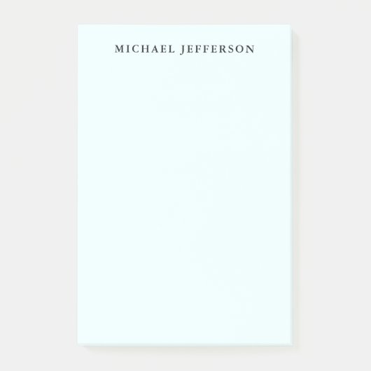 Azure Blue Simple Plain Minimalist Elegant Modern ポストイット (正面)