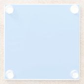 Azure Blue Squareガラスコースター ガラスコースター (裏面)